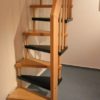 Деревянная прямая лестница на металлокаркасе, ЛС-046
